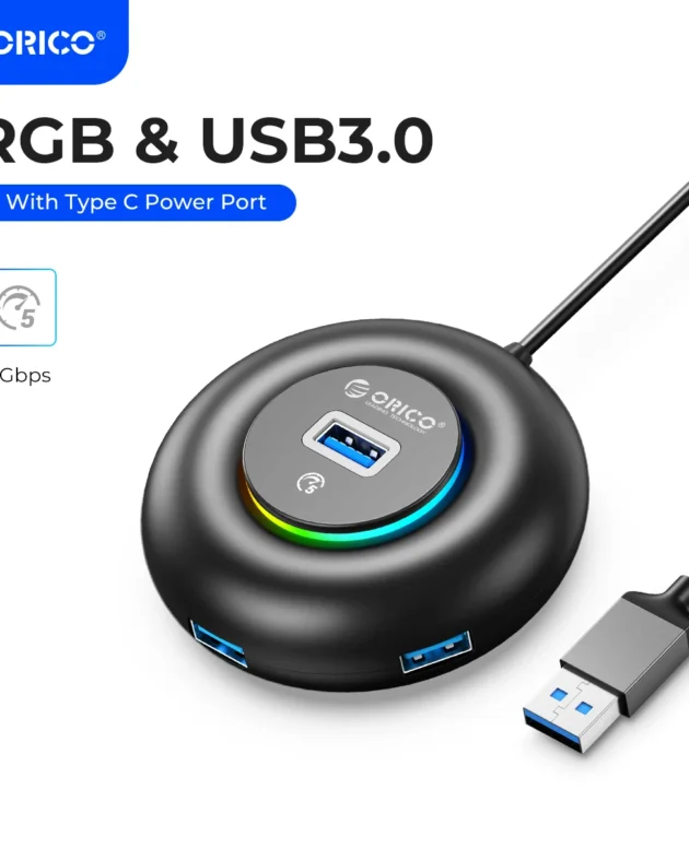 ORICO RGB USB HUB 4 Ports 3.0 Multi USB Splitter with Type C Charge Power Ultra-Slim OTG Adapter For PC Macbook Pro Lenovo