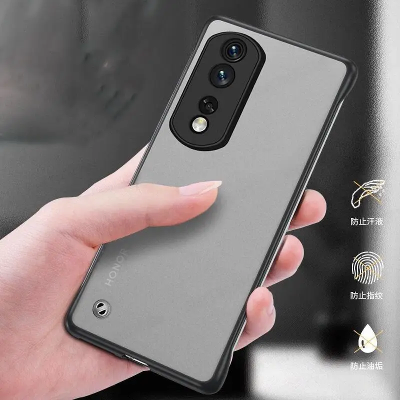 Frameless Ring Case For Huawei Honor 90 Pro Slim Translucent Matte PC Hard Lens Protection Phone Cover For Honor 80SE 80GT 80PRO - Image 3