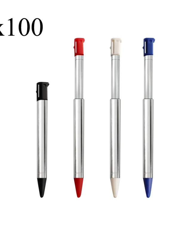 100 Pcs Metal Retractable Replacement Stylus Pen Multi Color Set for Nintendo 3DS Handheld Console