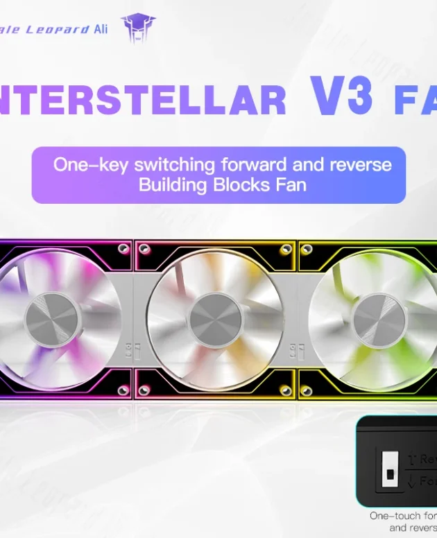 [Reversible] Jungle Leopard Interstellar V3 ARGB Fan 120mm - Dual Side Infinity Mirror, 5V3pin RGB, PWM Daisy Chain, Gaming PC