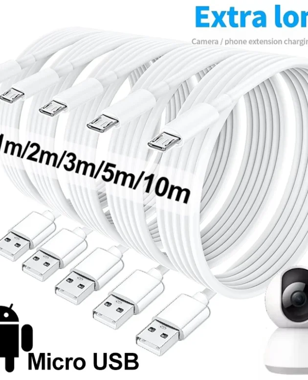 1m/3m/5m/10m Extra Long Micro USB Fast Charging Data Cable for Samsung Xiaomi Android Phone Camera Monitor Power Bank Data Cord