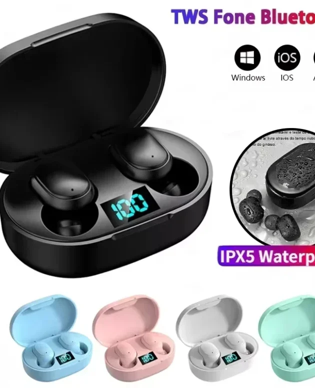 E6S Wireless Bluetooth Earphones TWS Bluetooth Headset Wireless Earbuds Noise Cancelling Earphones with Mic Headphones Sport