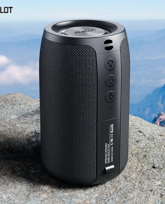 zealot-s32 Portable Bluetooth Speaker Subwoofer - Waterproof Stereo Outdoor Boom Box with TF Card & AUX Support