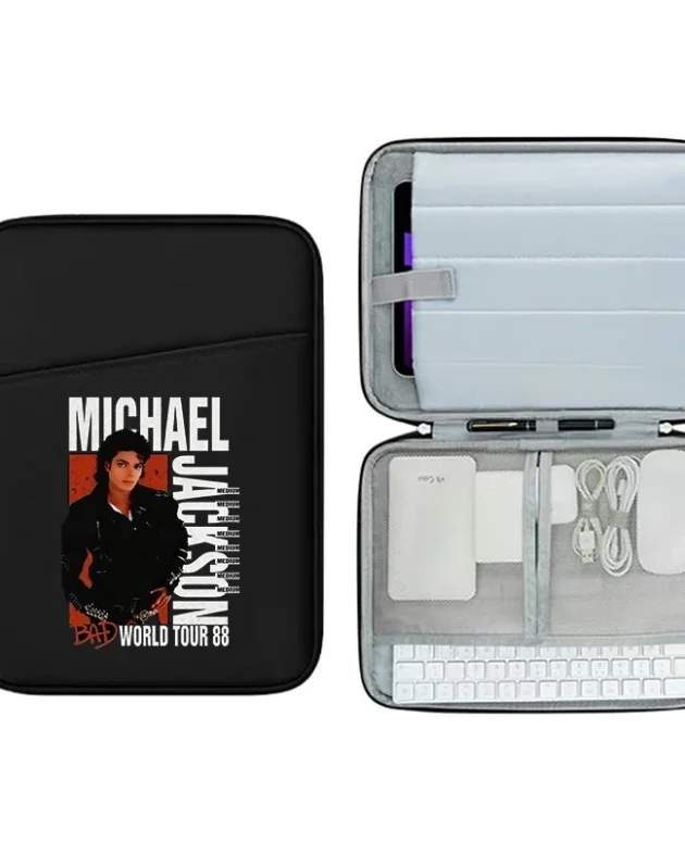 Michael Jackson Laptop Storage Bag 11-15Inch Protective Tablet Sleeve Case Padded Carrying Case Fit for Pad Laptops Note Handbag