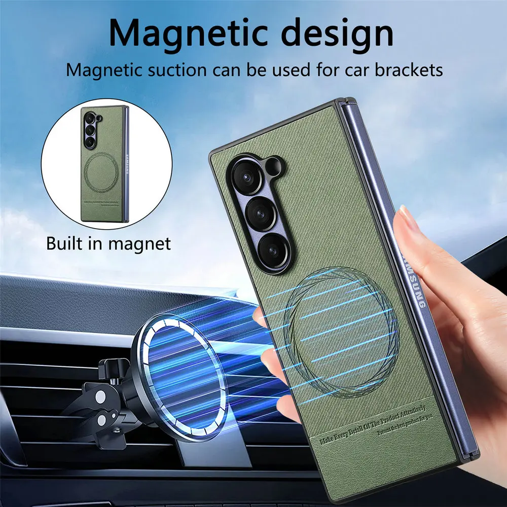 Magnetic Leather Case for Samsung Galaxy Z Fold 7 5G Luxury Cover Wireless Charge Coque Samsung Z Fold 3 4 5 6 Fold7 6 5 4 Etui - Image 4