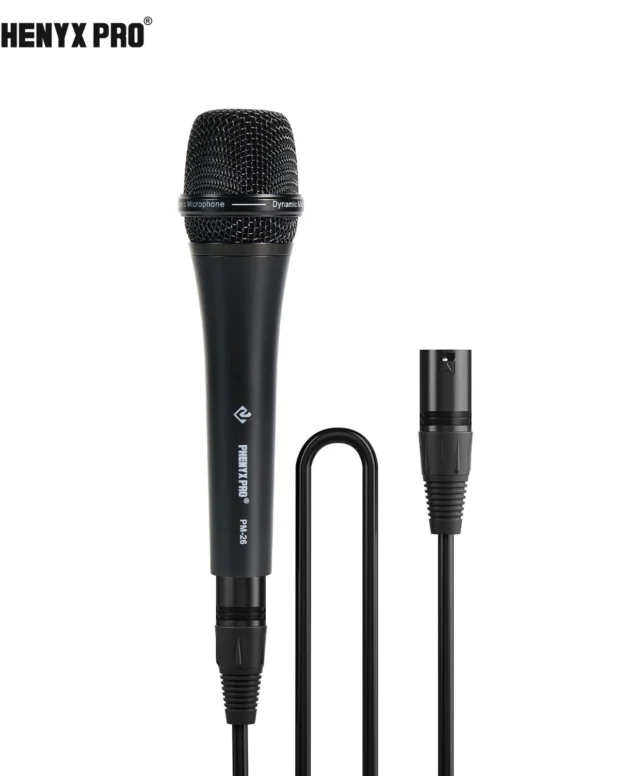 Supercardioid Dynamic Mic Wired Handheld Microphone with 16.4 ft XLR Cable for Stage Phenyx Pro PM-26