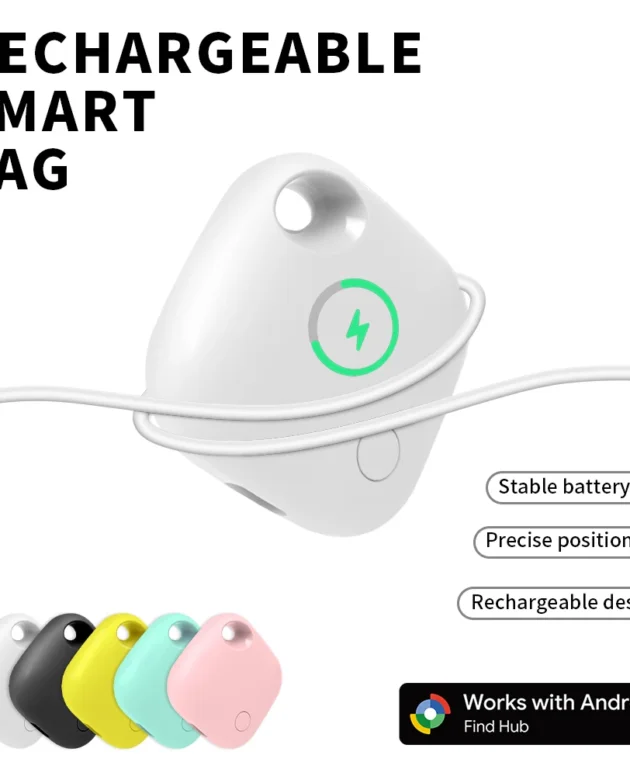 Rechargeable GPS Tag for Android Devices Work With Google's Find Hub Key Finder Smart Tag for Pixel Xiaomi Samsung Moto Locator