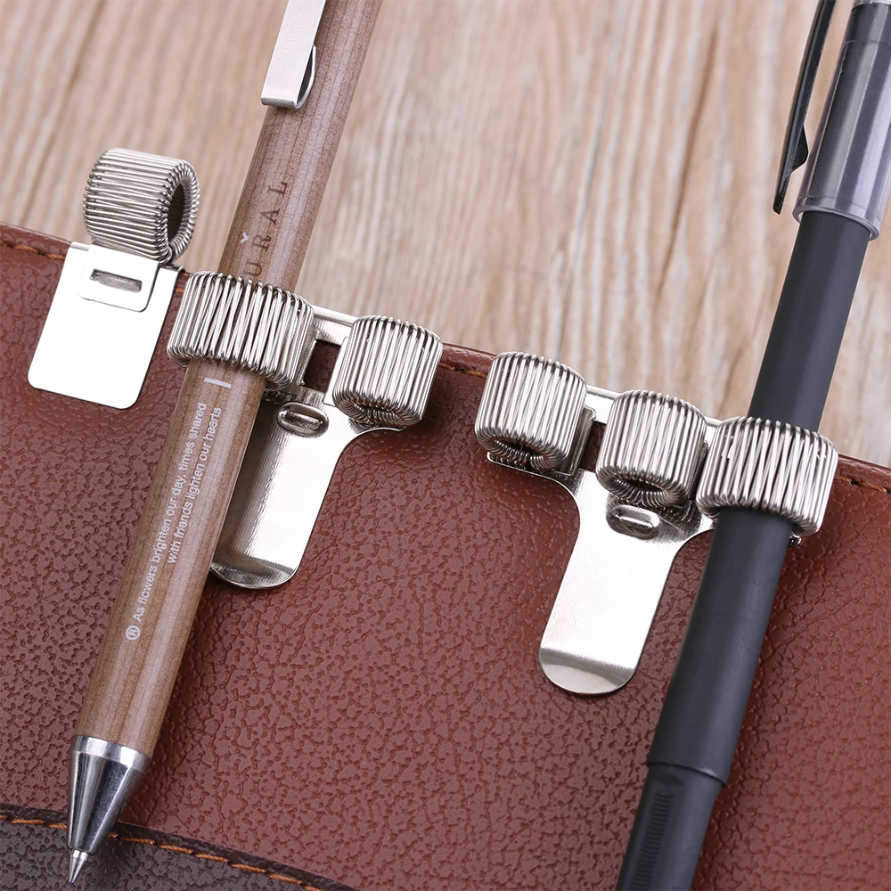 Convenient Doctors Notebooks Stationery Pen Holders With Pocket Clip Single/Double/Triple Metal Spring - Image 2