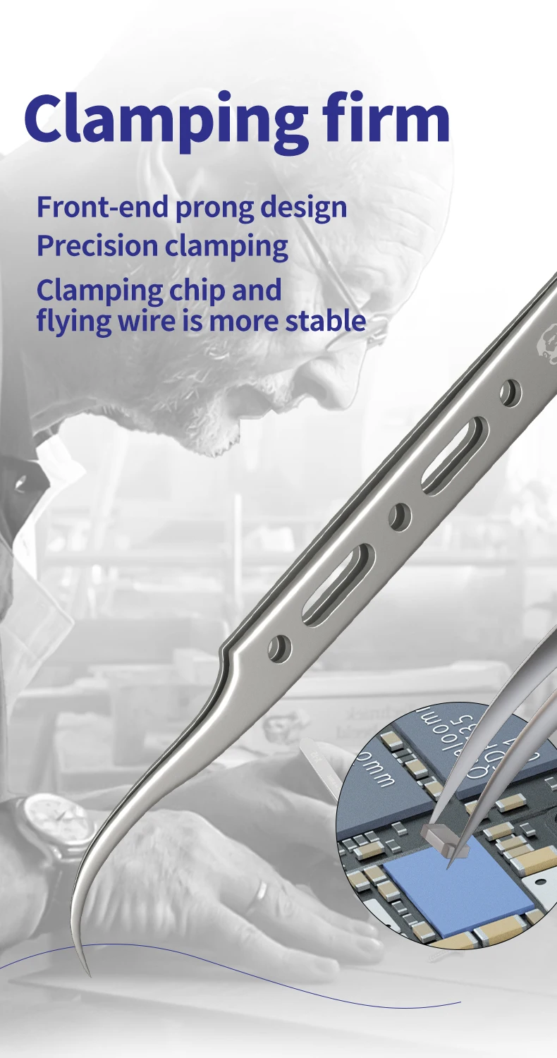 MECHANIC G11 G15 High Hardness Anti-Magnetic Tweezers For Mobile Phone Repair Fly Wire Motherboard BGA Clamping precise Tool - Image 4
