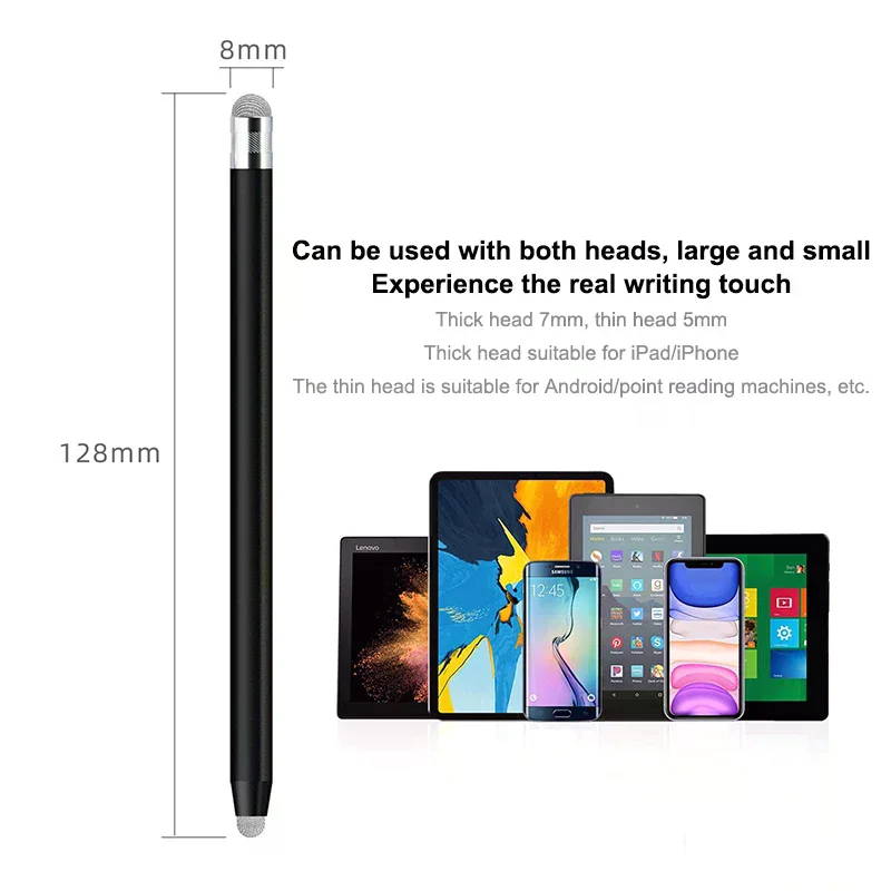 Phone Tablet Mesh Fiber Capacitive Stylus Pen Double Nib Touch Screen Pens Drawing Pen for Universal Capacitive Screen