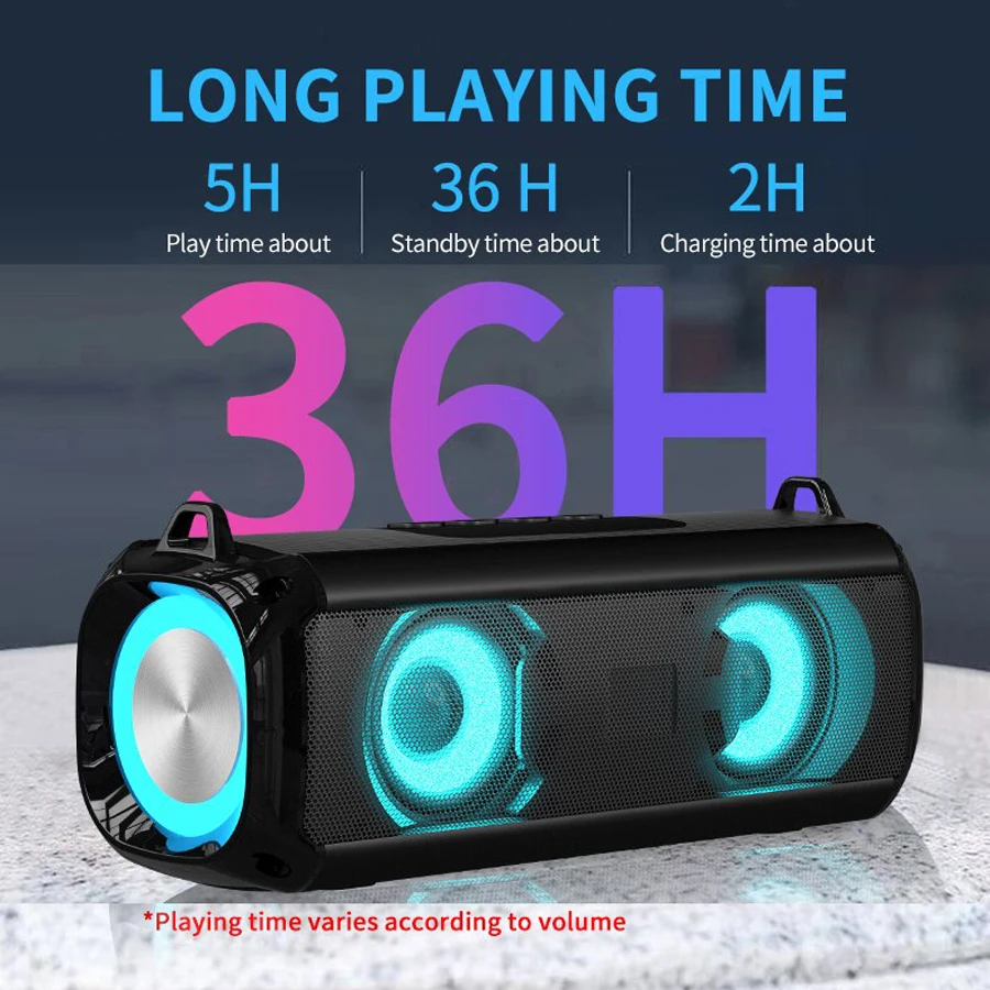 Portable Subwoofer Caixa De Som Bluetooth Speaker Wireless Radio FM Sound Box Music Bocina Bass With Lamp Column Blootooth Audio - Image 4