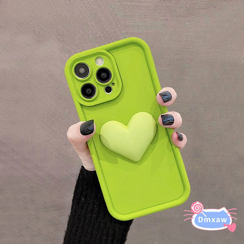 For Honor 90 80 GT 70 60 50 Pro Plus SE Phone Case 3D Stereo Love Heart Cute Matte Rose Red Green Simple Cover - Image 2