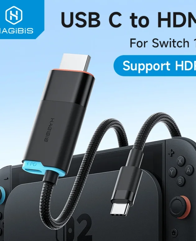 Hagibis Switch 2 Dock Station Portable TV Dock 4K60Hz USB C to HDMI Cable Switch to Monitor 100W PD for Switch 2/OLED Laptop ROG