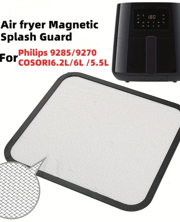 Reusable Metal Air Fryer Splash Guard for for COSORI 6.2L Models Magnetic adsorption Metal Grid Pattern, Prevents Oil Spatter