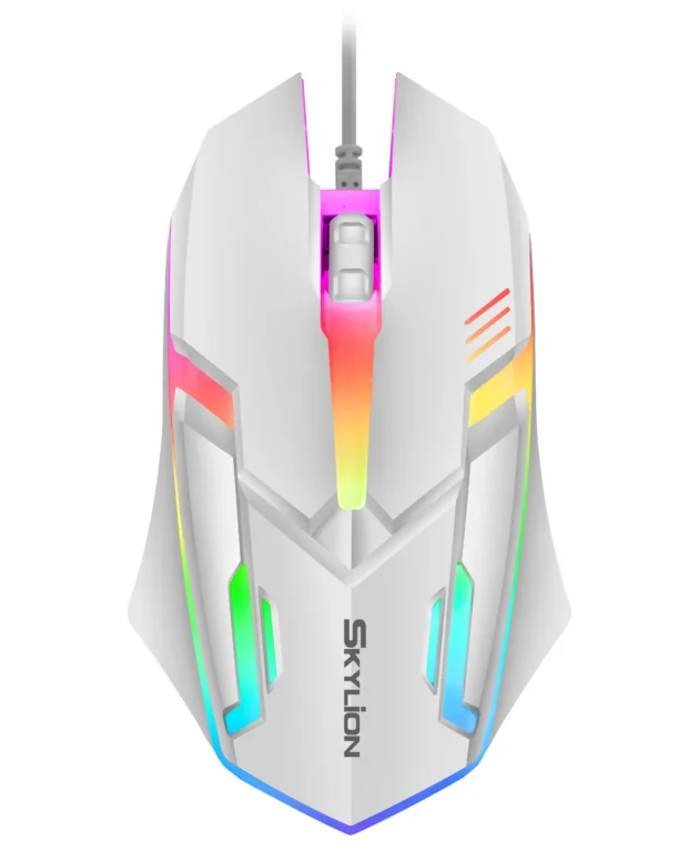 F1 Wired 3 Keys Mouse Colorful Lighting Gaming and Office For Microsoft Windows and Apple IOS System