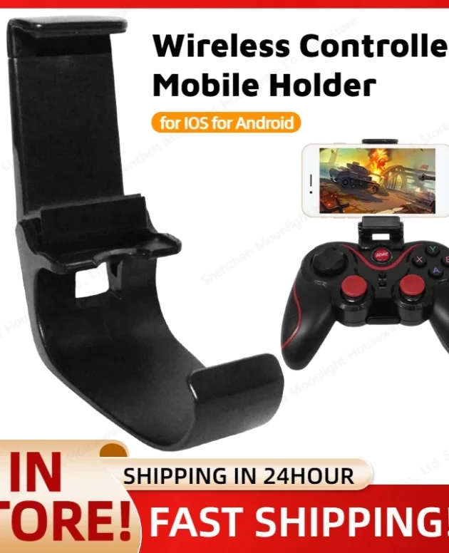 Wireless Controller Gamepad Phone Mobile Game Pad Mount Smartphone Clip Holder Mobile Controller Gamepad for Android IOS Phone