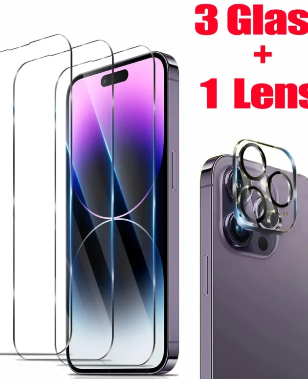 HD Screen Protection For iPhone 16 15 17 14 13 12 11 Pro Max Tempered Glass iPhone15 Pro Camera Lens Film iPhone16 Plus 13 Mini