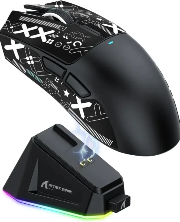 Attack Shark X11 PAW3311 Wireless Bluetooth Mouse, 2.4G 400IPS RGB PC Gaming Mouse