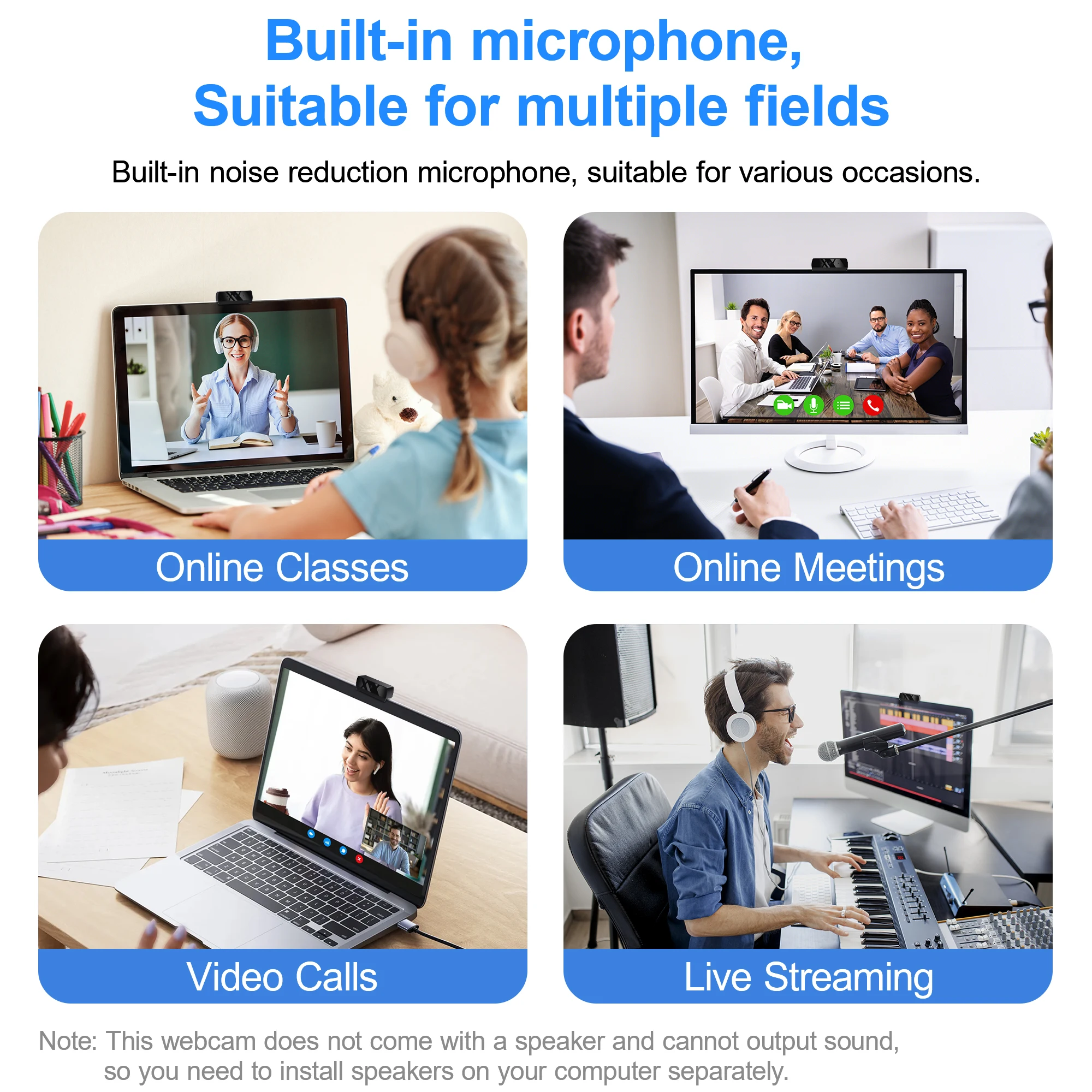 HD 1080P Web Camera with Microphone Autofocus USB Webcam PC Laptop Camera for Live Stream/Video Calling/Conference Plug and Play - Image 2