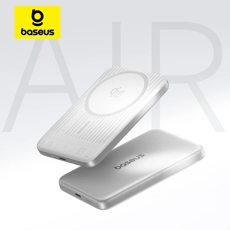 Baseus Qi2.2 Magnetic Power Bank 30W USB-C & 25W Wireless Charging 10000mAh Card-Slim NFC Battery Monitoring for iPhone Samsung