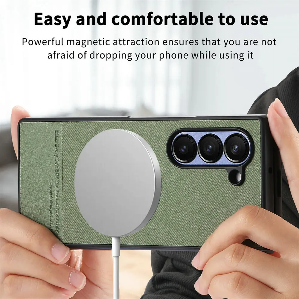 Magnetic Leather Case for Samsung Galaxy Z Fold 7 5G Luxury Cover Wireless Charge Coque Samsung Z Fold 3 4 5 6 Fold7 6 5 4 Etui - Image 2