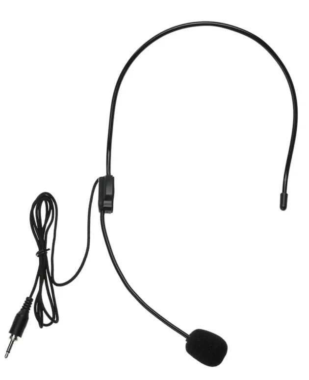 Mini Portable Head Microphone Lightweight Condenser 3.5mm Jack Handsfree Teacher Microphone for Teaching Tour Guide