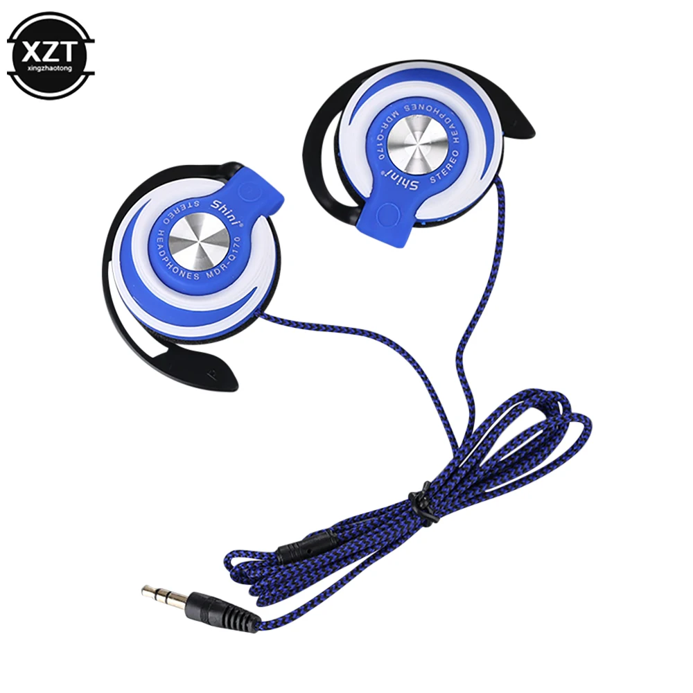 Ear Hook Earphones 3.5mm Jack Low Noise Wired HIFI Heavy Bass Headset Adjustable Music Earphone for Phone