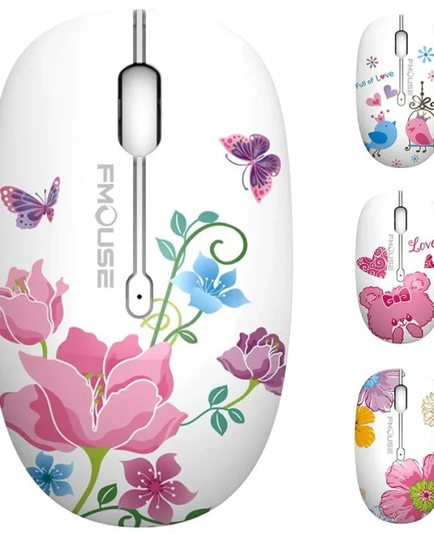M101 Ergonomics Wireless Mouse 2.4G Cute Optical Cartoon Computer Silent Mice With USB Receiver for Laptop Kid Girl Gift Macbook