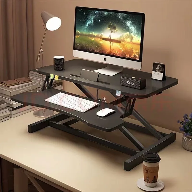 Computer desk Adjustable heightening rack Pneumatic lift, foldable standing notebook desk