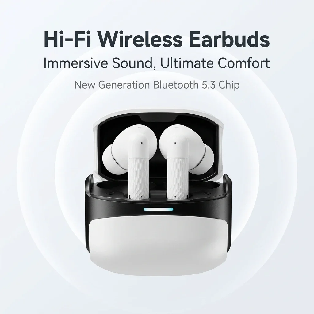 Wireless Bluetooth Earphones Noise Cancelling In-ear Compact Headset 5.3 TWS Headphones Touch Control Sport Music Earbuds