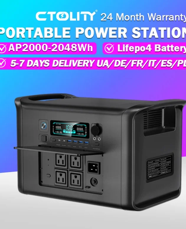 2000Wh Portable Power Station Lifepo4 Batteries Outdoor Powerful Power Bank 640000mAh Large Capacity Secondary Battery Camping