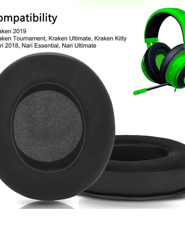 Sport Cooling Gel Ear Pads for Razer Nari Ultimate, Nari Essential, Kraken Kitty, Kraken Tournament Edition Headphones Earpads