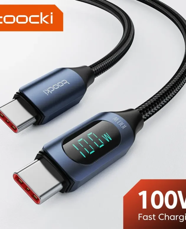 Toocki Type C to Type C Cable 100W PD Fast Charging Charger USB C to USB C Display Cable For Xiaomi POCO F3 Realme Macbook iPad