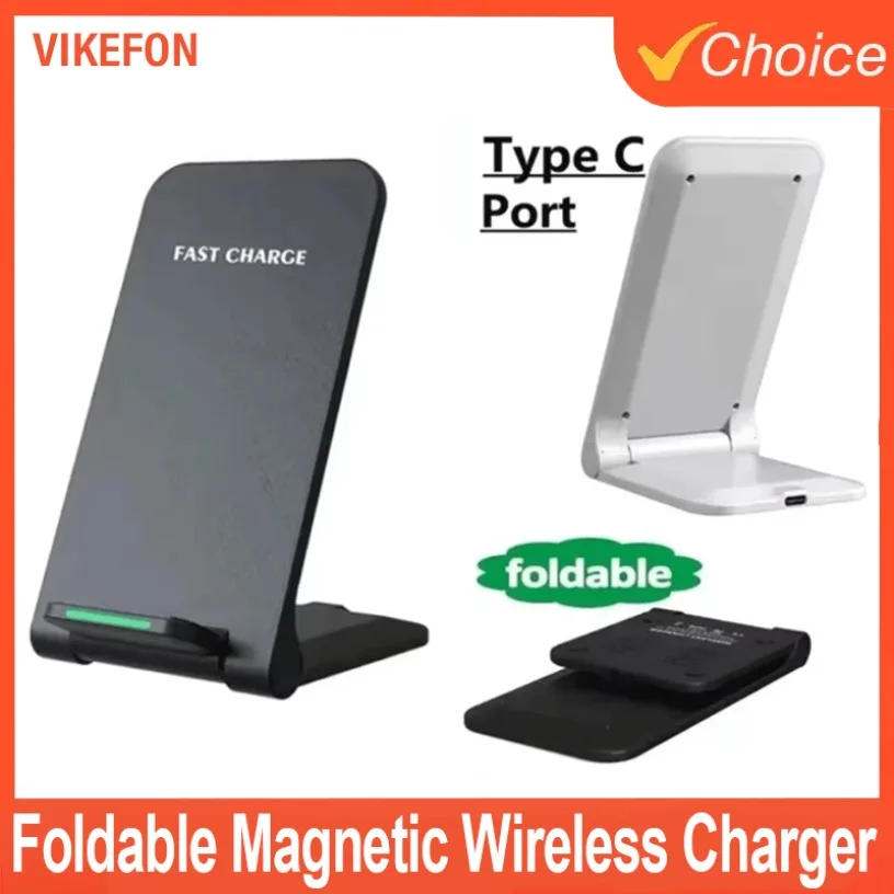 15W Wireless Charger Foldable Charger Station For iPhone 16-12 Pro Max & Samsung S24/S23 & Xiaomi Desktop Stand​