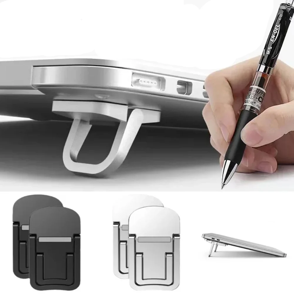 Foldable ABS Holder Invisible Notebook Riser 2PCS Laptop Stand Mini Adjustable Angle Self-Adhesive Keyboard Lift Desk Rack Stand