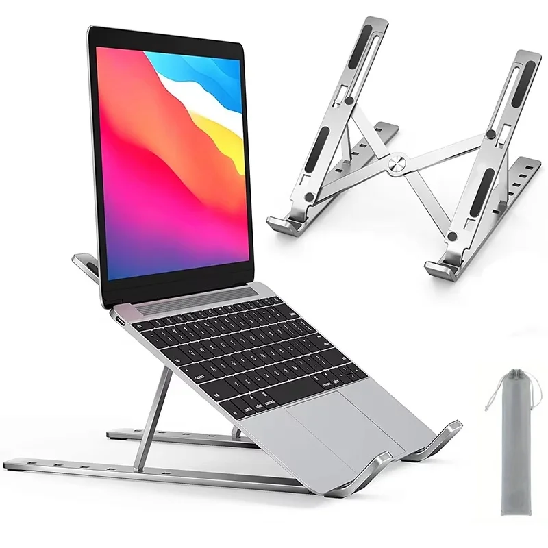Portable Aluminum Alloy Laptop Holder Adjustable Foldable Non-slip Notebook Stand Lifting Cooling Computer Bracket For Macbook