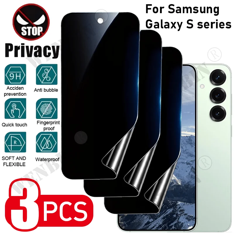 3Pcs Anti-Spy Privacy Soft Hydrogel Film For Samsung S26 S25 S24 S23 Ultra Plus FE A57 A37 A27 A17 Privacy Screen Protector