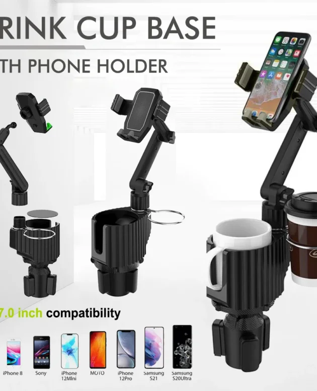 Universal Multifunction Car Cup Holder 360 Degree Adjustable Cellphone Mount Stand for Mobile Phone GPS Clip Cradle Accessories