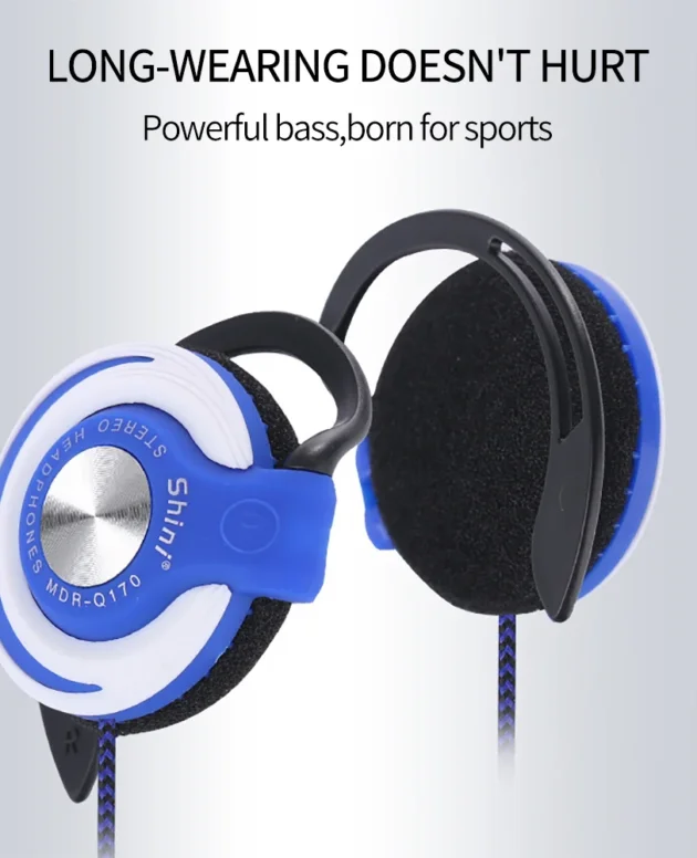 NEW high quality 3.5mm Wired Headphones HIFI Heavy Bass Headset Over-ear Adjustable Ear hook Earphones Music Earphone for Phone