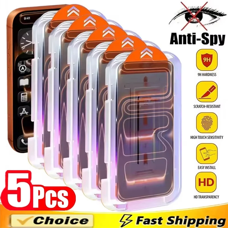 1-5PCS Fingerprint Unlock Anti Spy Tempered Glass For Samsung Galaxy S26 Plus S25 Ultra S24 S23 S22 Privacy Screen Protectors