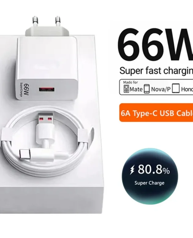 66W 6A Super Fast Charger for Huawei Mate 40 50 60 P50 P60 Nova 9 10 Honor 90 100 Magic 5 Lite 6 Pro Type C Fast Charging Cable