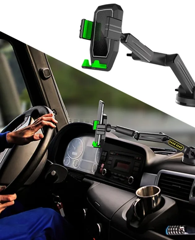 Universal Car Phone Mount Holder with Adjustable Height Long Arm Heavy Duty Suction Cup for Truck AUTO Dashboard Cell Phone