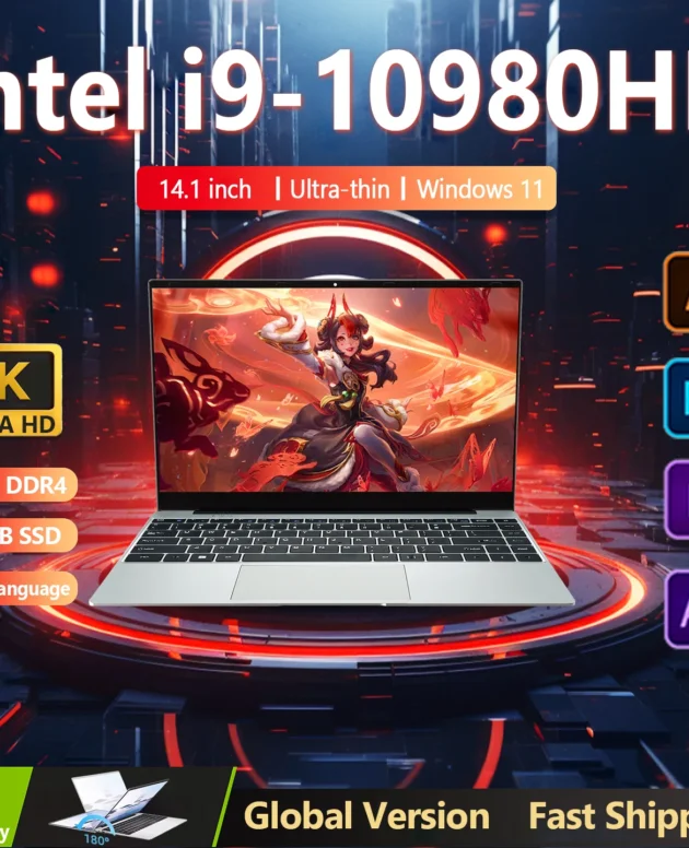 14.1“ Laptop Intel Core i9 10980HK windows 11 pro 16GB DDR4 2TB SSD Gaming Laptops Office PC gamer Portable notebook computer