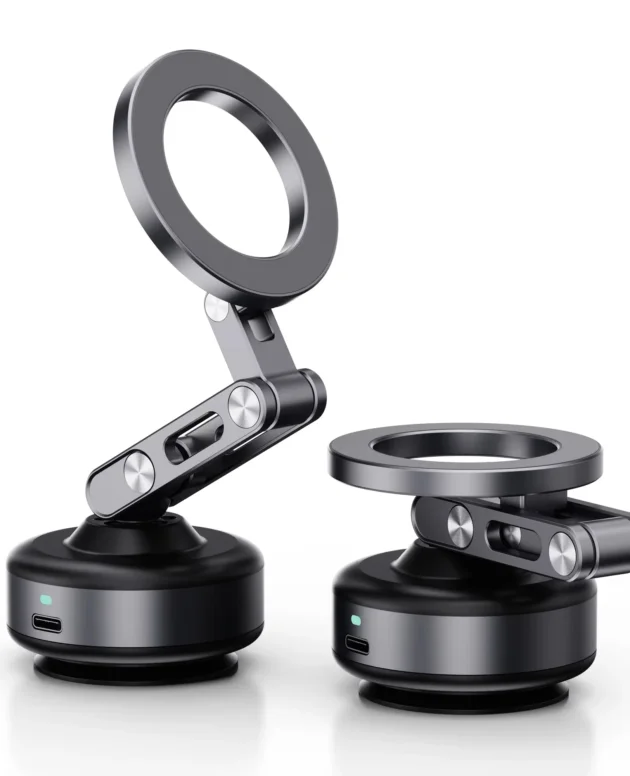 Magnetic Car Phone Holder 360° Rotating Folding Electric Vacuum Suction for Car Navigation Gym Kitchen Streaming Bracket