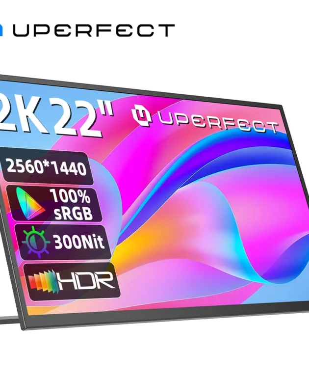 UPERFECT 22 Inch Computer Display Monitor 2K QHD 1440P 100%sRGB IPS Screen w/ Kickstand For Laptop PC Mac Phone PS5 Game Console