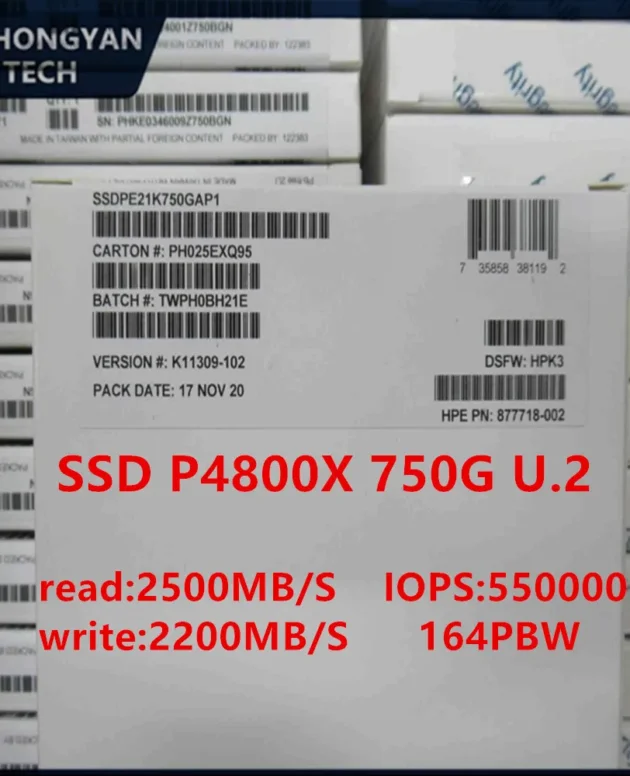 NEW Original FOR Intel Optane Ultra Long Life SSD P4800X 375G 750G 1.5TB U.2 Enterprise solid State Drive Service NVME SSD