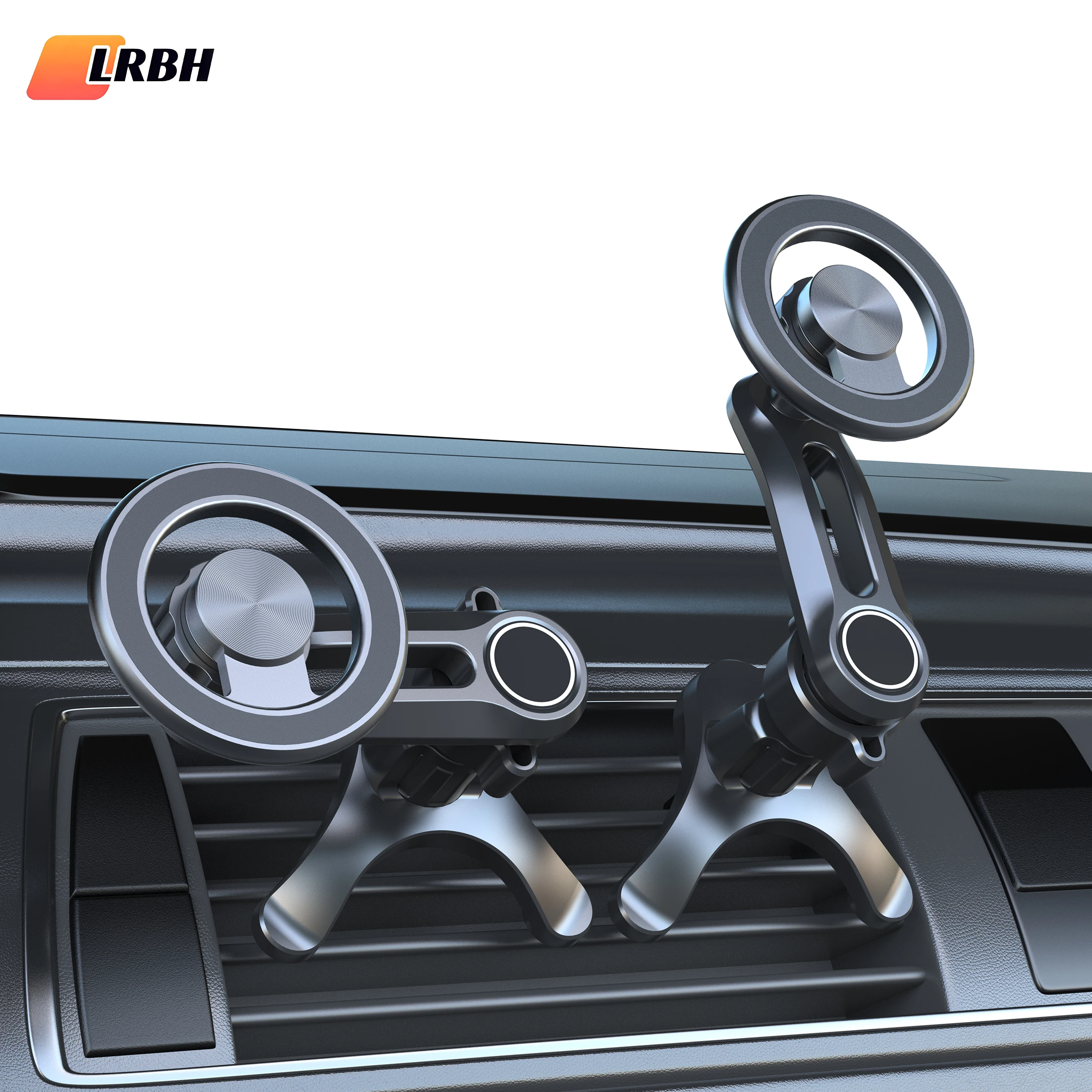 Air Vent Phone Holder Car Metal Hook with Magnetic Suction, Compatible with iPhone 17/16/15/14/13 Series and All Smartphones