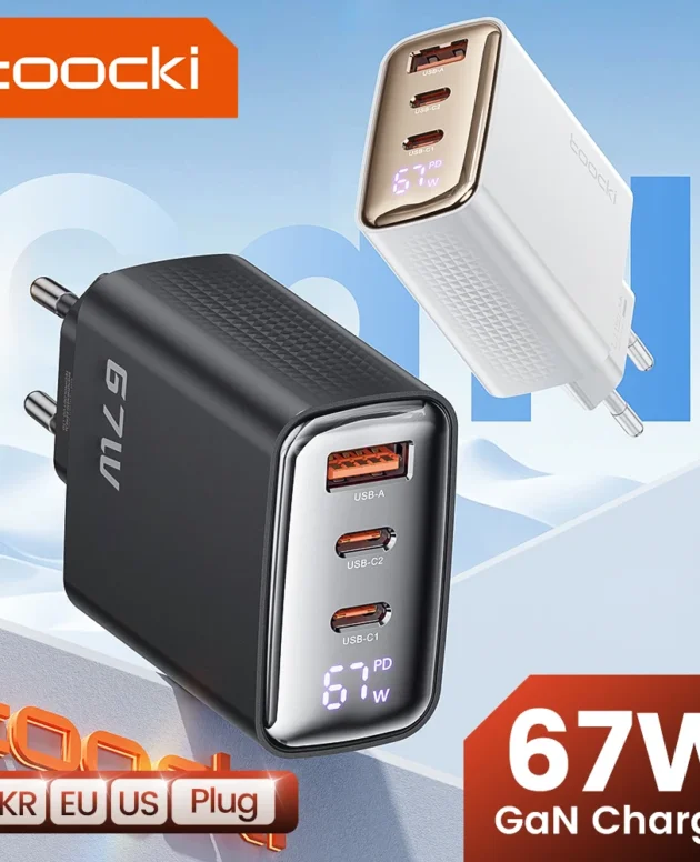 Toocki 67W GaN USB Type C Charger Digital Display 65W 45W PPS PD QC4.0 Quick Charge For Macbook Laptop IPAD Tablet iPhone 15 14