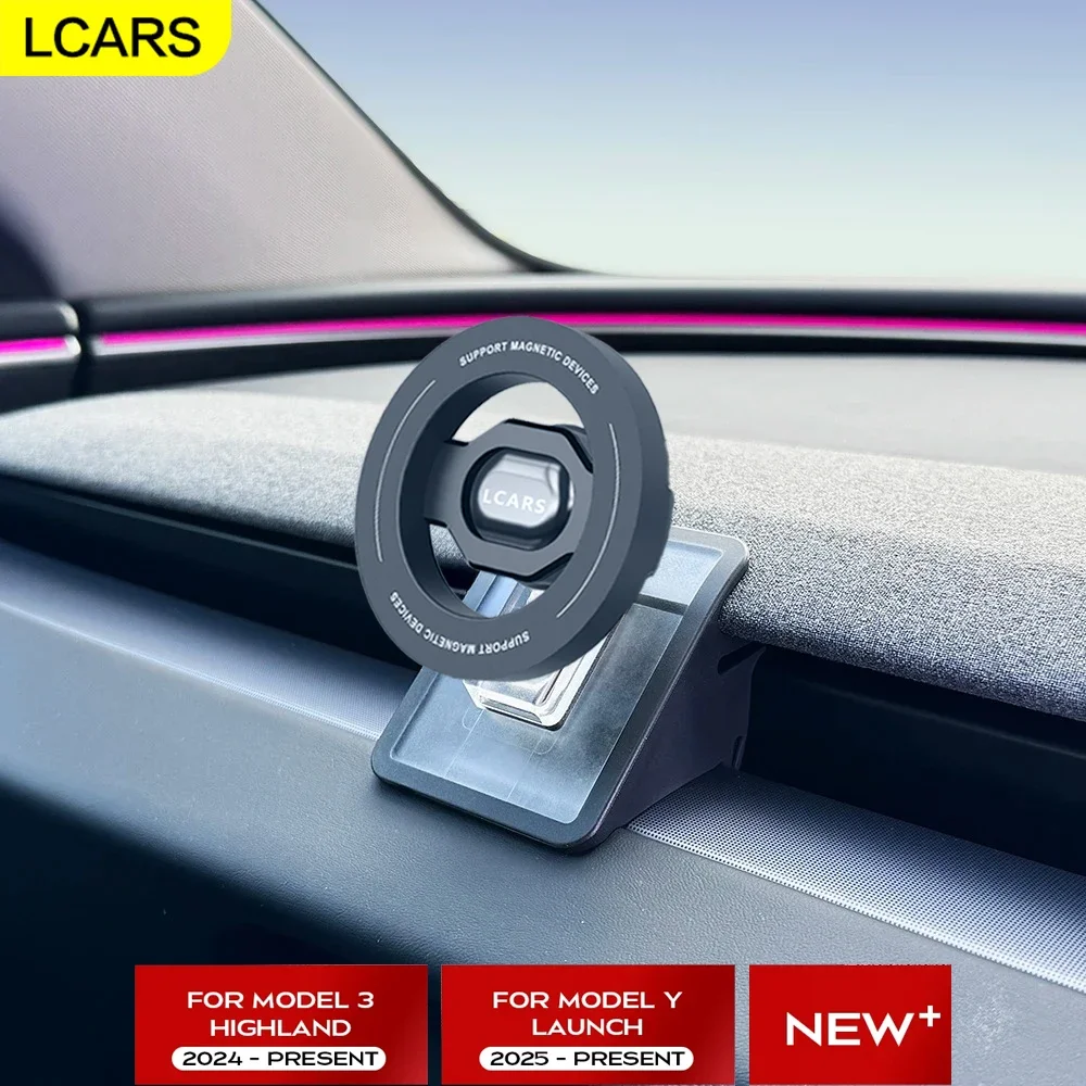 Anti Vibration Magnetic Phone Car Mount For Tesla Model Y Launch 2025 and Model 3 Highland 2024 Car Phone Holder