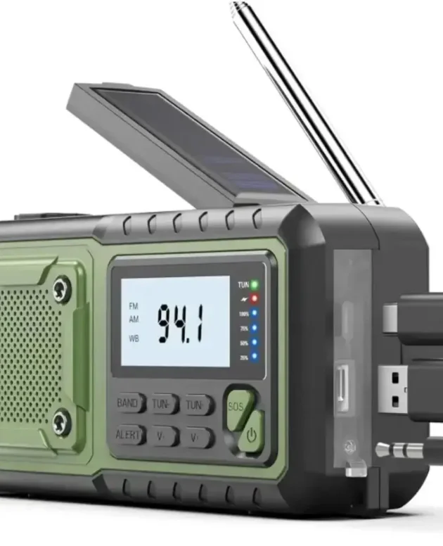 4000mAh Portable Emergency Solar Power Radio Hand Crank Charging AM/FM Weather Radio Led Reading Flashlight Bank Phone Charger